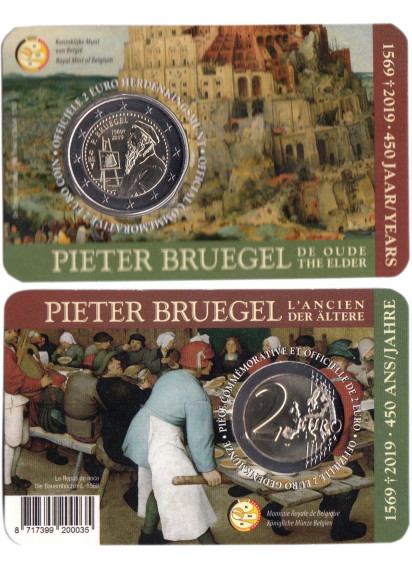 2019 - 2 Euro BELGIO 450º Morte del Pittore Pieter Bruegel il Vecchio